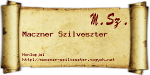 Maczner Szilveszter névjegykártya
